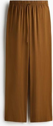 H&M Wide Pull-on Trousers in Olive Green at Nordstrom, Size Xx-Small