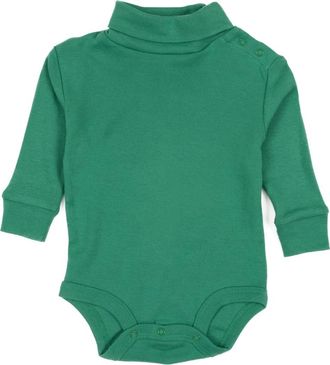 Leveret Cotton Neutral Solid Turtleneck Bodysuit in Green at Nordstrom, Size 18-24M