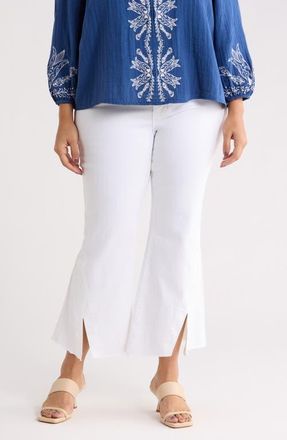 Liverpool Hannah Crop Flare Jeans in Bright White at Nordstrom, Size 14W