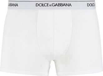 Dolce & Gabbana Stretch Katoen Regular-Fit Boxers Twee-Pack - Heren - Onderbroek - Wit - L - Katoen - Ondergoed