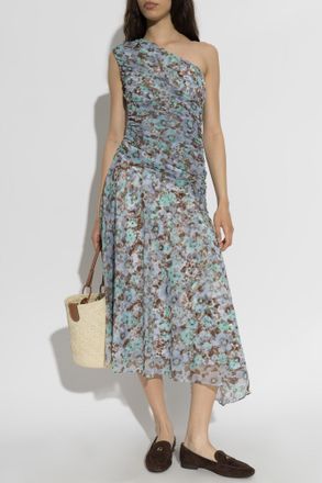 Tory Burch Floral Motif Dress, Womens, Blue