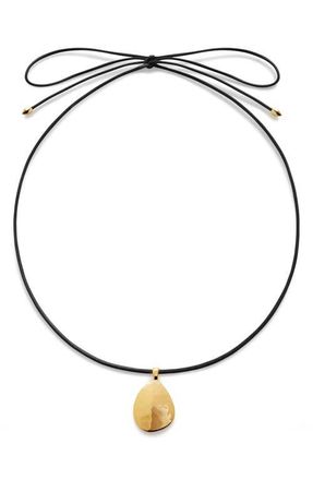 Monica Vinader Deia Pebble Locket Cord Necklace in 18Ct Gold Vermeil at Nordstrom