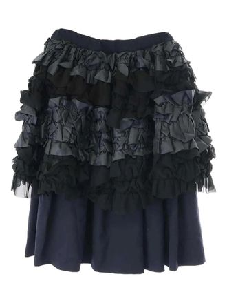 Comme Des Garçons ruffled skirt - women - Wool/Polyester - M - Blue