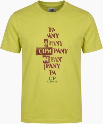 C.P. Company Mens Graphic Logo Print T-Shirt - Yellow - Size: 38