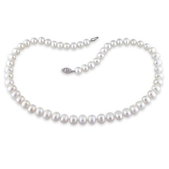 Mimi & Max Womens 6.5-7mm Freshwater Cultured Pearl Necklace w/ Sterling Silver Clasp -18in