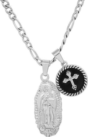 Steeltime Mens Our Lady Guadalupe Pendant Necklace in Silver at Nordstrom Rack