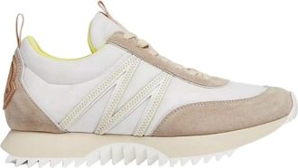 Moncler Beige & White Stadstrainer met Nylon en Su&egrave;de - Dames - Sneakers - Veelkleurig - 39 EU - Nylon - Schoenen