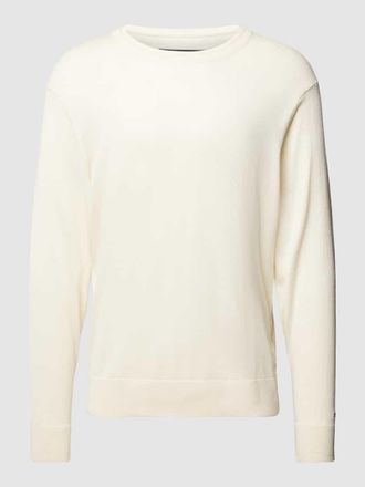 Tommy Hilfiger Strickpullover mit Rundhalsausschnitt in Offwhite, Gr&ouml;&szlig;e XXL