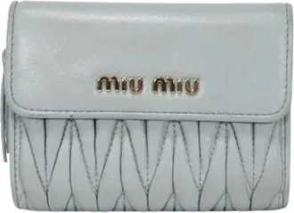 Miu Miu Pre-owned Wallets, female, Blue, Size: ONE SIZE Pre-owned Leather Wallet