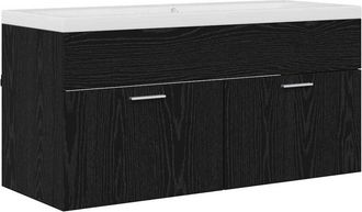 vidaXL Mueble De Cuarto De Ba&ntilde;o Roble Negro 100 X 38,5 X 46 Cm Vidaxl