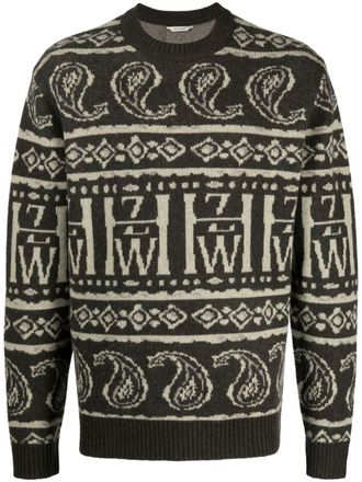 Holzweiler Dery intarsia-knit jumper - men - Merino - L - Green