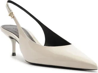 Schutz Paola Mid Slingback Pump in Sugar White/salto Patent at Nordstrom, Size 10.5