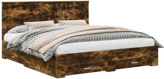 vidaXL Bed Frame with Drawer Smoked Oak 180 x 200 cm Engineered Wood vidaXL