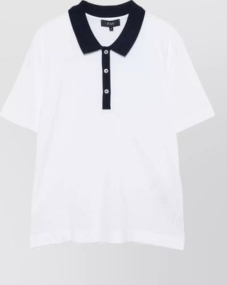 Fay short sleeve polo shirt contrasting collar