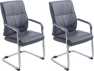 Clp Clp - Set De 2 Sillas Cantil&eacute;ver Anubis En Piel Sint&eacute;tica Gris