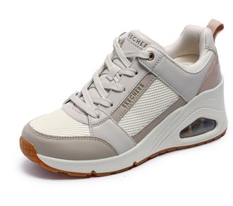 Skechers Womens Uno Wedge-Everything Nice Sneaker, Off-White, 8.5