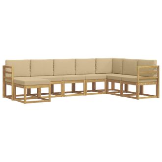 vidaXL Conjunto De Sof&aacute;s De Exterior Con Coj&iacute;n 8 Pcs Y Beige Vidaxl