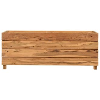 Berkfield Home Raised Bed 100x40x38 cm Solid Wood Teak & Steel in Brown | Size: 100 x 40 x 38 cm