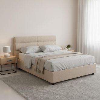 Dmora Cama De Plaza Y Media Briona, Desenfundable, Con Almacenaje Hecha En Italia, Colch&oacute;n 120x200 Cm, Gris Tortora