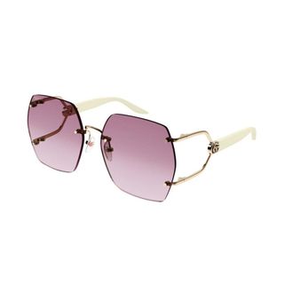 Gucci Geometrische Zonnebril - Dames - Accessoires - Geel - Maat: 62 MM Satijn