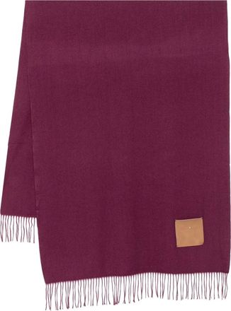 Liu Jo fringed leather-patch scarf - Red