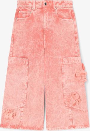 Ganni Lantana Baggy Cropped Jeans in Pink Denim - Size 24W/33L Organic Cotton