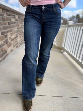 Stetson City Gold Stitch Pocket Trouser Jean In Blue