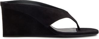 Alaia 75 Suede Wedge Mules - Black - 39 (IT39 / UK6)