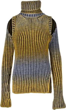 Dondup Zachte Gebreide Trui Alpaca Mix - Dames - Coltruien - Veelkleurig - M - Wol - Truien & Vesten