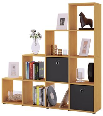 ebuy24 Ebuy24 - Estante De Madera Vcm De Pie Estante De Ahorro De Espacio Medidas: Al. 139 X An. 143 X T. 29 Cm Estante Elegante De Pie Estante De Almacenami
