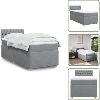 vidaXL Materasso morbido - vidaXL Giroletto a Molle con Materasso Grigio Chiaro 90x190 cm Tessuto - Letto con testiera