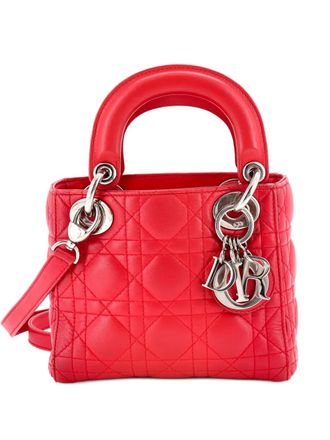 Dior Lady Dior Chain Bag Cannage Quilt Lambskin Mini satchel - Rosso
