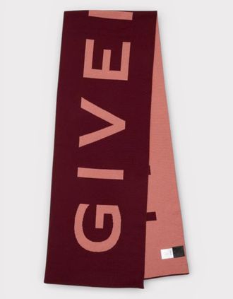Givenchy Womens Givenchy Jacquard Logo Scarf Red Pink - Size: ONE size