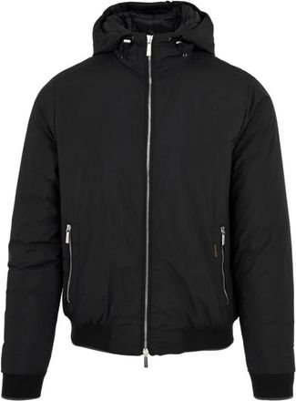 Moorer Acqua Hooded Bomber Jacket - Heren - Bomber jackets - Blauw - L - Polyester - Jassen
