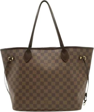 Louis Vuitton Pre-owned Tote Bags, female, Brown, Size: ONE SIZE Pre-owned Neverfull MM Damier Canvas Tote Bag