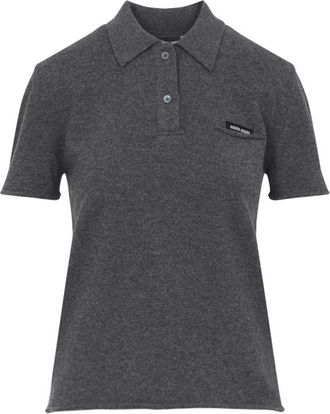 Miu Miu Grey Logo Polo