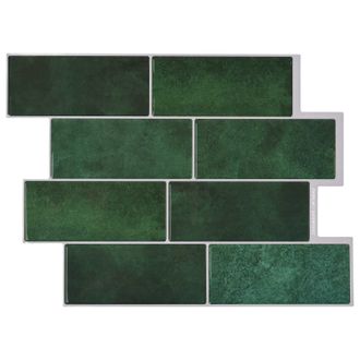 vidaXL Azulejo De Metro 10 Pcs Verde Oscuro 29 X 21 Cm Vidaxl
