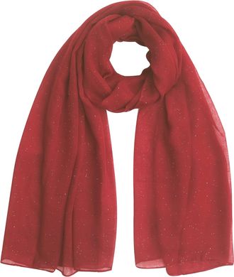 Lina & Lily Mini Shimmer Glitters Plain Colour Womens Scarf Head Wrap Hijab (Maroon)