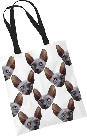 Bang Tidy Clothing Cat Tote Print Bag - Sphynx Hairless Cat Shopping Shoulder Bag Gifts