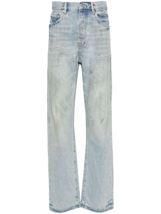 Purple Jeans P011 dritti con vita media - Blu