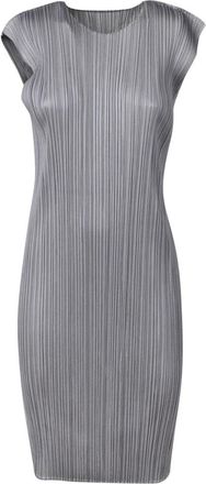 Issey Miyake Grijze Jurk voor Vrouwen Aw 24 - Dames - Korte kleedjes - Grijs - XL - Polyester - Kleedjes