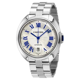 Cartier Pre-owned Cartier Cle Automatic Silver Dial Mens Watch WSCL0007