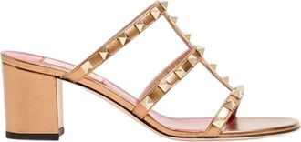 Valentino Garavani Gold Rockstud Heels