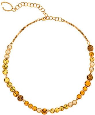 Oscar De La Renta Cascade Rhinestone Necklace in Topaz at Nordstrom