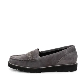 Ara Womens Daffodil Loafers In Steel Suede