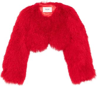 Ducie Becca shearling jacket - women - Sheepskin/Satin - M - Red