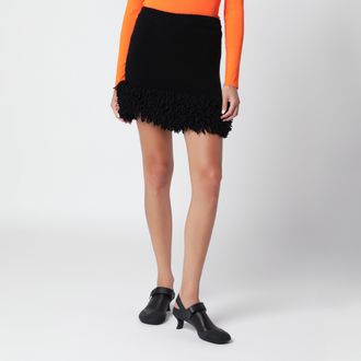 Loewe Gonna corta nera in misto lana