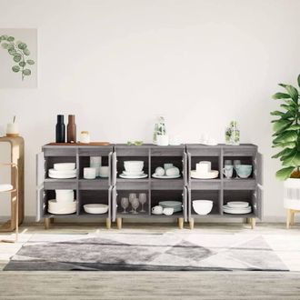 Berkfield Home Sideboards 3 pcs Grey Sonoma 60x35x70 cm Engineered Wood | Size: 60 x 35 x 70 cm