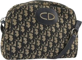 Dior Pre-owned Vintage Trotter Canvas Shoulder Bag - Dames - Vintage Schoudertas - Blauw - ONE Size - Leer - Vintage