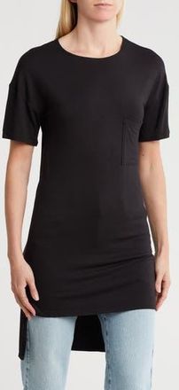 Go Couture Short Sleeve High-Low Tunic Top in Black at Nordstrom Rack, Size X-Large